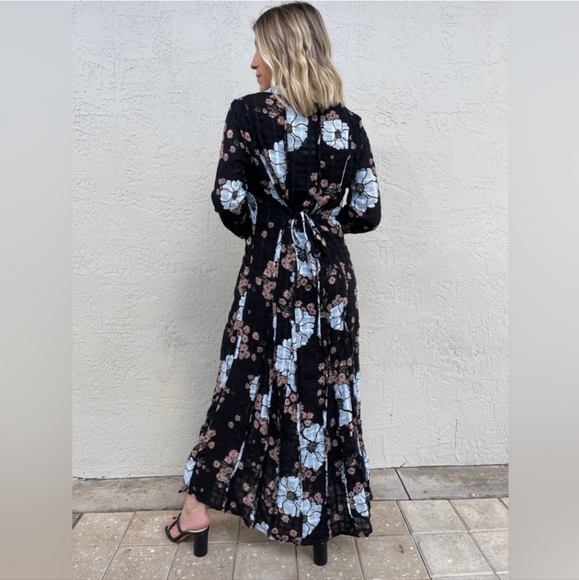 FREE PEOPLE Free People Back At It Maxi Dress in Black Combo S NWT - Picture 3 of 7